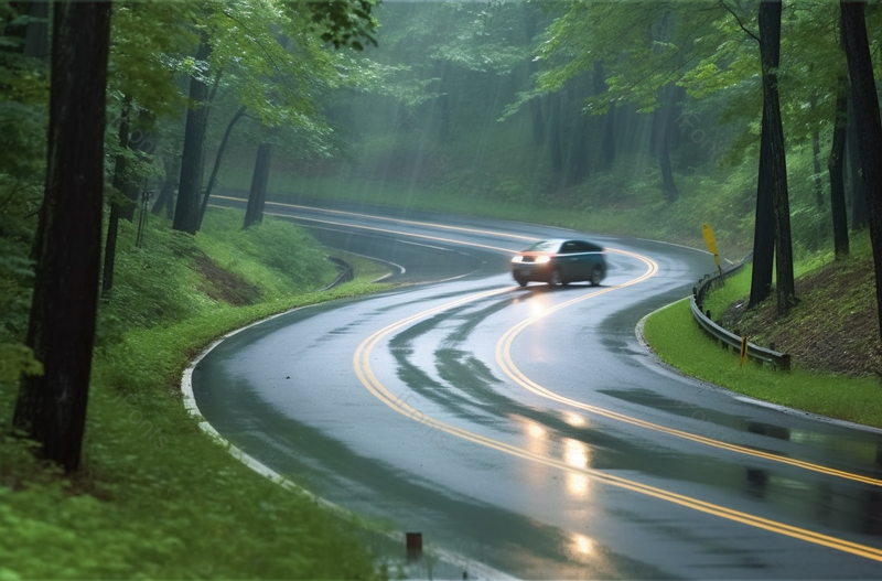 一辆行驶在沥青公路上的车,高清,摄影图,摄影图片,图片大全,摄影图免费下载